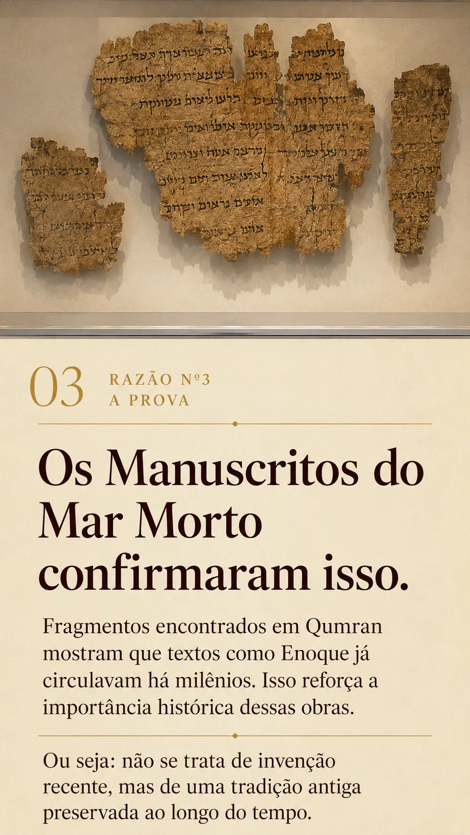 Razão nº 3: os Manuscritos do Mar Morto